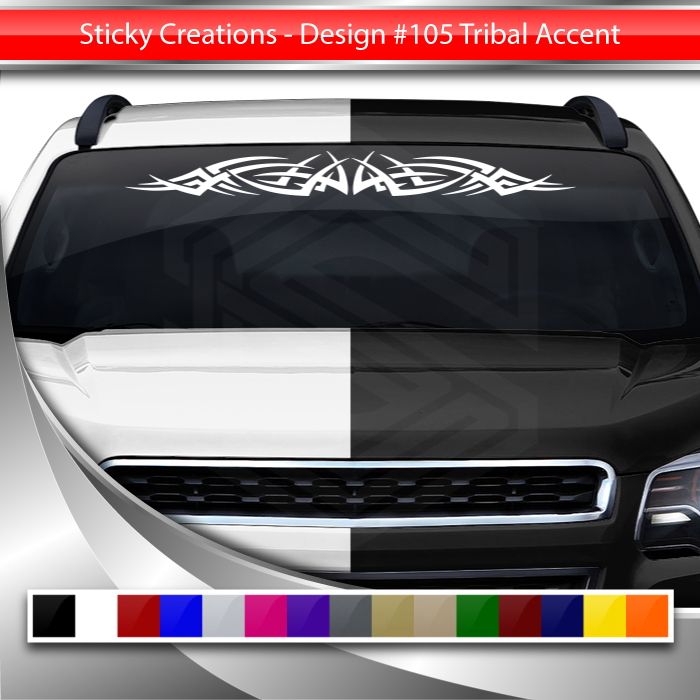 Design #105 Tribal Spikes Decal Sticker Windshield Window Vinyl Graphic Banner Decoration 36"x4.25"+