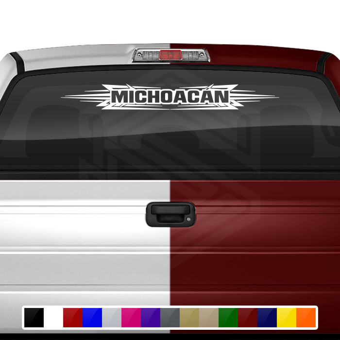 #117 MICHOACÁN MICH Mexico Decal Sticker Windshield Window Vinyl Graphic Banner Decoration Tribal Accent Design 36"x4.25"+