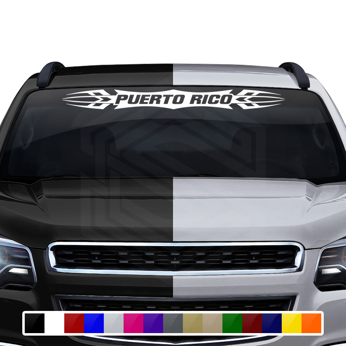 #120 PUERTO RICO Decal Sticker Windshield Window Vinyl Graphic Banner Decoration Tribal Accent Design 36"x4.25"+
