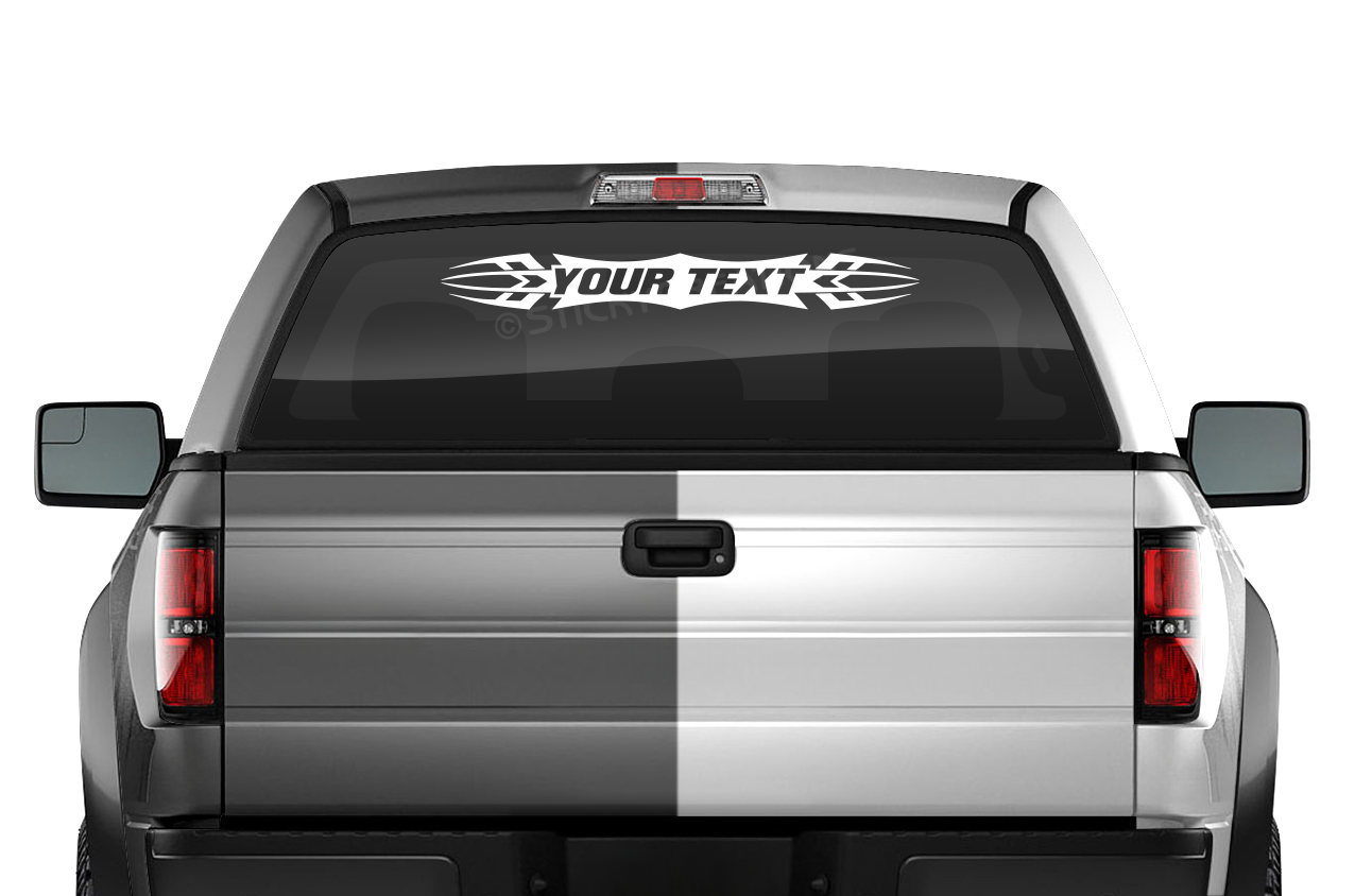 #120 Custom Text Personalized Decal Sticker Windshield Window Vinyl Graphic Banner Decoration Tribal Accent Design 36"x4.25"+