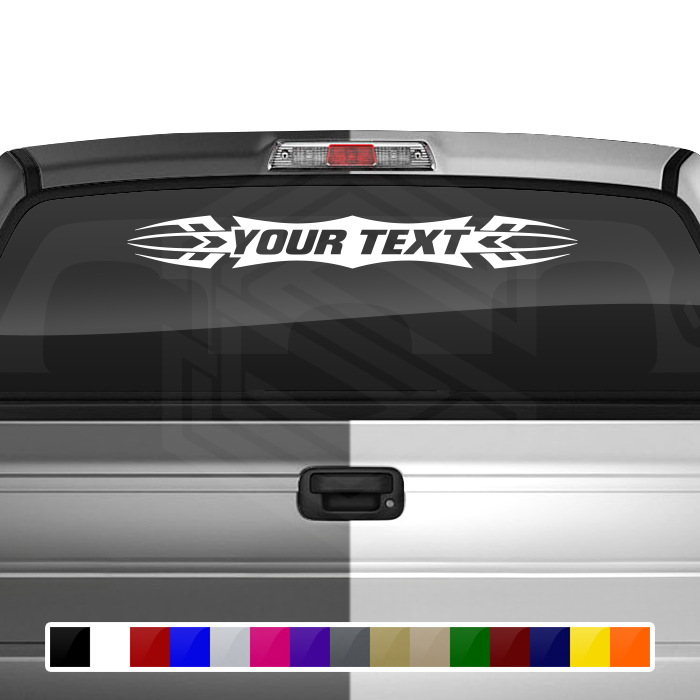#120 Custom Text Personalized Decal Sticker Windshield Window Vinyl Graphic Banner Decoration Tribal Accent Design 36"x4.25"+