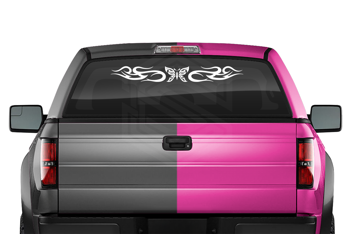 #122 BUTTERFLY Decal Sticker Windshield Window Vinyl Graphic Banner Tribal Design 36"x4.25"+