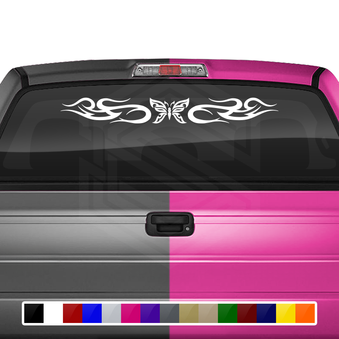 #122 BUTTERFLY Decal Sticker Windshield Window Vinyl Graphic Banner Tribal Design 36"x4.25"+
