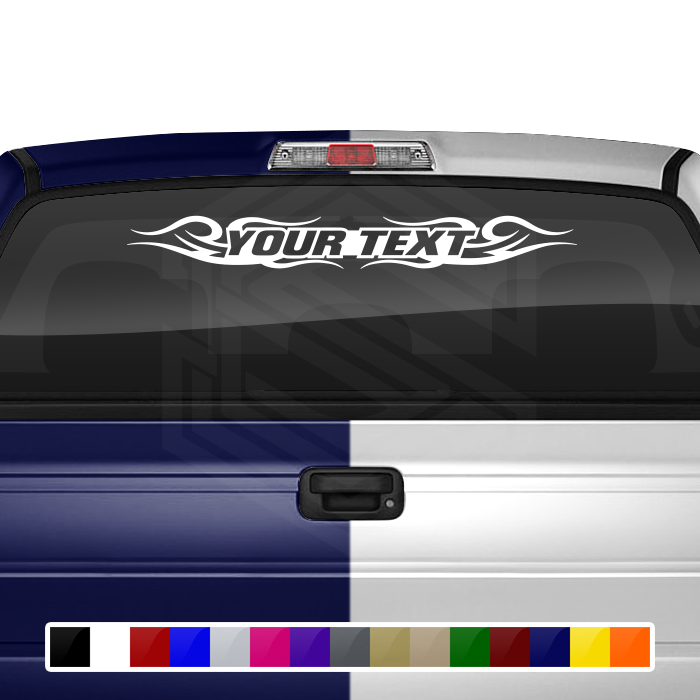 #122 Custom Text Personalized Decal Sticker Windshield Window Vinyl Graphic Banner Decoration Tribal Swirl Design 36"x4.25"+