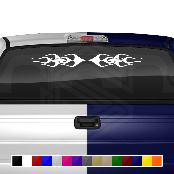 Design #125 Flame Flaming Decal Sticker Windshield Window Vinyl Graphic Banner Decoration 36"x4.25"+