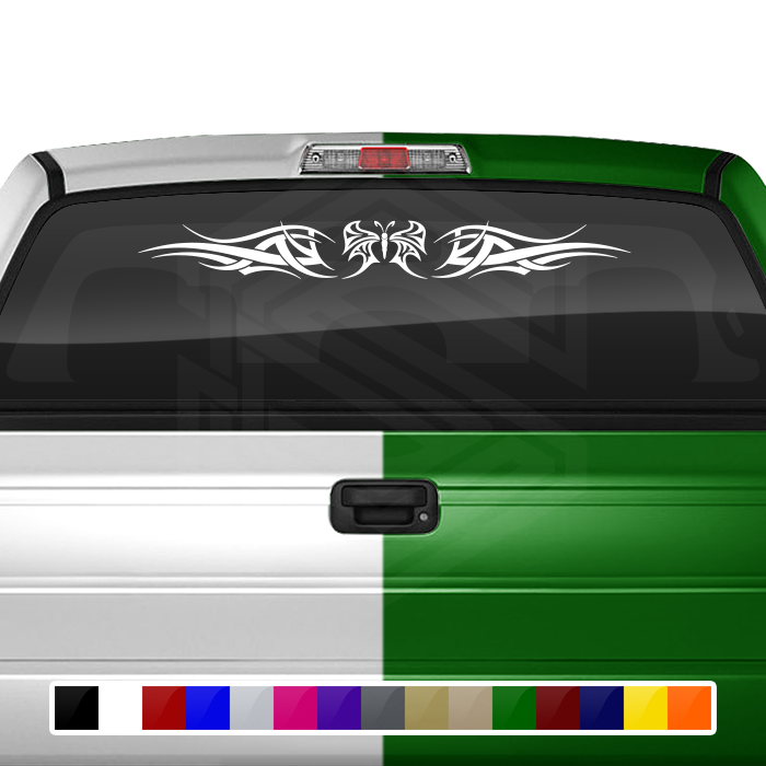 #126 BUTTERFLY Decal Sticker Windshield Window Vinyl Graphic Banner Tribal Accent Design 36"x4.25"+