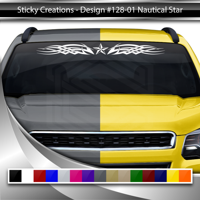 #128 NAUTICAL STAR Decal Sticker Windshield Window Vinyl Graphic Banner Decoration Tribal Celtic Knot Design 36"x4.25"+