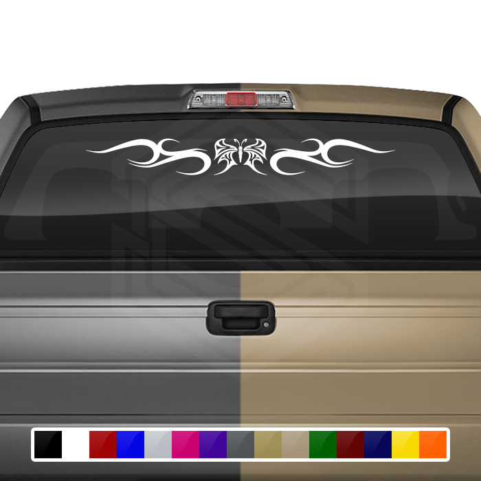 #134 BUTTERFLY Decal Sticker Windshield Window Vinyl Graphic Banner Tribal Swirl Design 36"x4.25"+