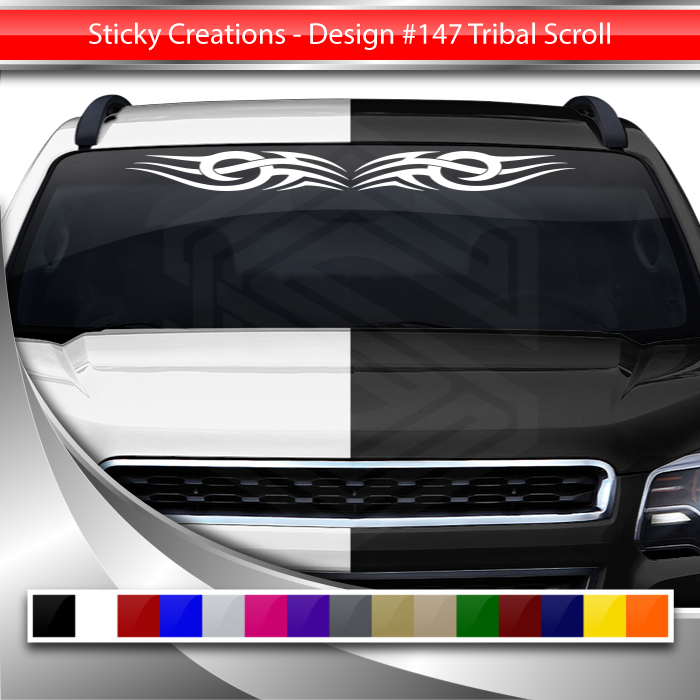 Design #147 Tribal Scroll Decal Sticker Windshield Window Vinyl Graphic Banner Decoration 36"x4.25"+