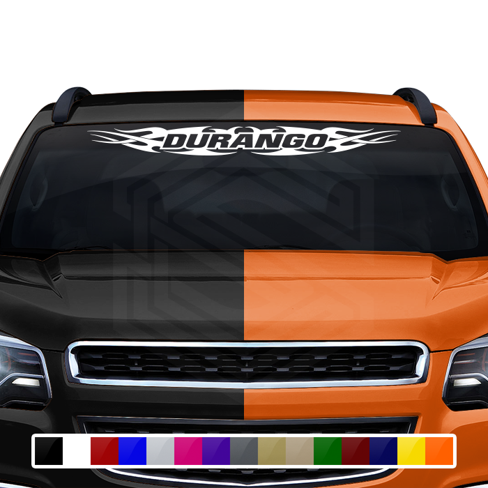 #148 DURANGO DGO Mexico Decal Sticker Windshield Window Vinyl Graphic Banner Decoration Tribal Flame Design 36"x4.25"+