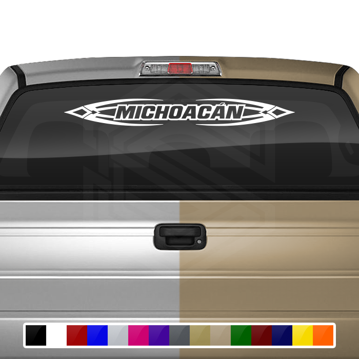 #150 MICHOACÁN MICH Mexico Decal Sticker Windshield Window Vinyl Graphic Banner Decoration Tribal Accent Design 36"x4.25"+