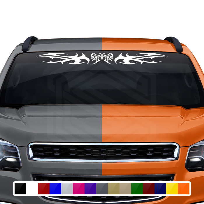 #159 BUTTERFLY Decal Sticker Windshield Window Vinyl Graphic Banner Tribal Flame Design 36"x4.25"+