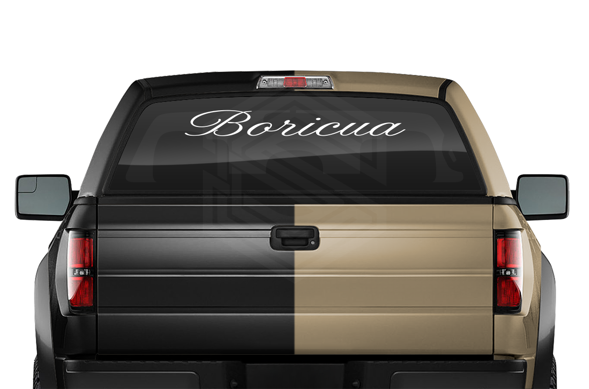 BORICUA Puerto Rico Decal Sticker Windshield Window Vinyl Graphic Banner Text Font-Altogscr 36"x4.25"+