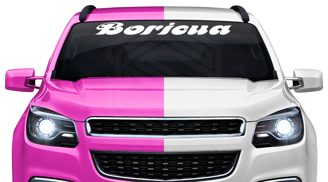 BORICUA Puerto Rico Decal Sticker Windshield Window Vinyl Graphic Banner Text Font-Motfemno 36"x4.25"+