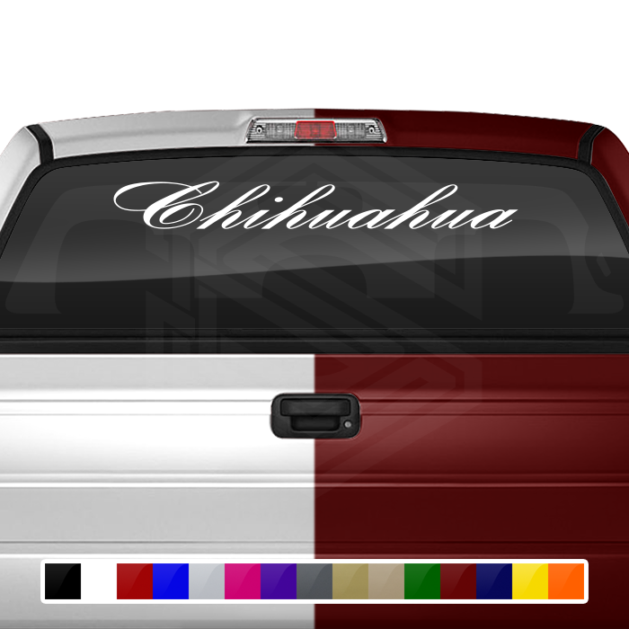 CHIHUAHUA CHIH Mexico Decal Sticker Windshield Window Vinyl Graphic Banner Text Font-Bankscr 36"x4.25"+