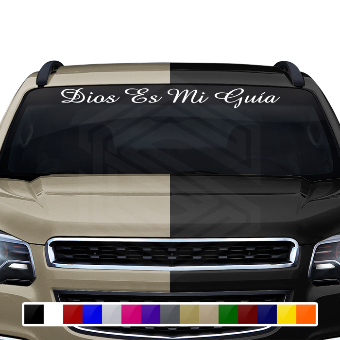 DIOS ES MI GUÍA Decal Sticker Windshield Window Vinyl Graphic Banner Text Font-Amaze 36"x4.25"+