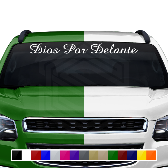 DIOS POR DELANTE Decal Sticker Windshield Window Vinyl Graphic Banner Text Font-Amaze 36"x4.25"+
