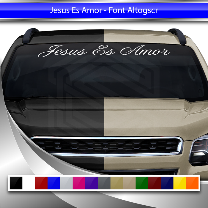 JESUS ES AMOR Decal Sticker Windshield Window Vinyl Graphic Banner Text Font-Altogscr 36"x4.25"+