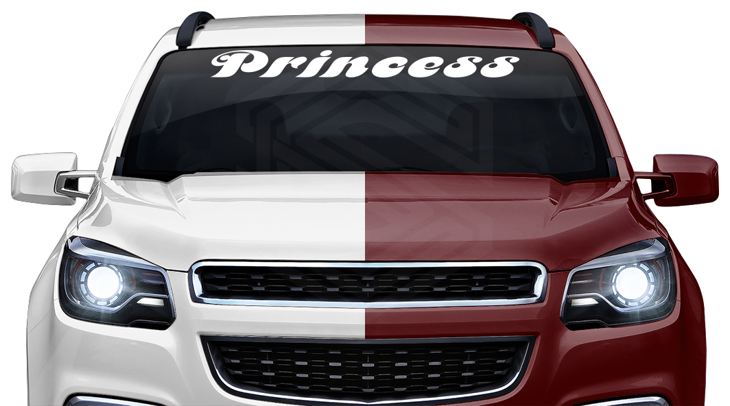 PRINCESS Decal Sticker Windshield Window Vinyl Graphic Banner Text Font-Motfemno 36"x4.25"+