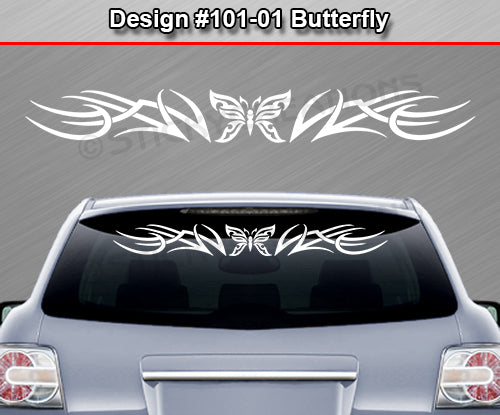 Design #101 Butterfly - Windshield Window Tribal Accent Vinyl Sticker Decal Graphic Banner 36"x4.25"+