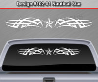 Design #102 Nautical Star - Windshield Window Tribal Accent Vinyl Sticker Decal Graphic Banner 36"x4.25"+