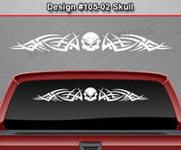 Design #105 Skull - Windshield Window Tribal Accent Vinyl Sticker Decal Graphic Banner 36"x4.25"+