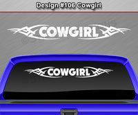 Design #106 Cowgirl - Windshield Window Tribal Vinyl Sticker Decal Graphic Banner 36"x4.25"+