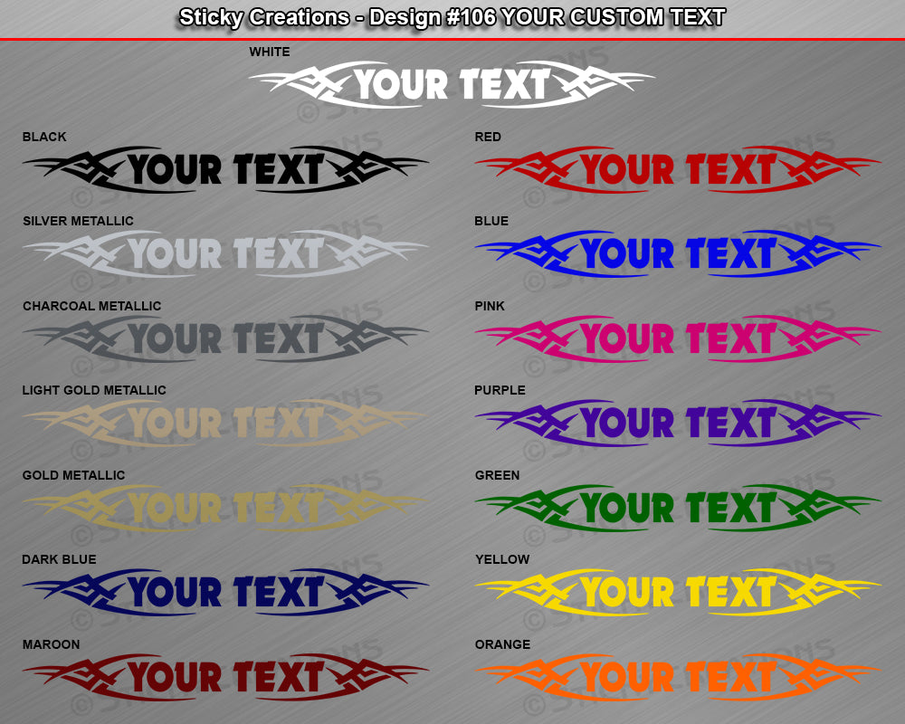 Design #106 Your Text - Custom Personalized Windshield Window Tribal Vinyl Sticker Decal Graphic Banner 36"x4.25"+