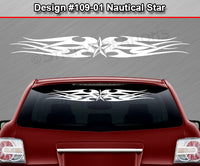 Design #109 Nautical Star - Windshield Window Tribal Flames Vinyl Sticker Decal Graphic Banner 36"x4.25"+