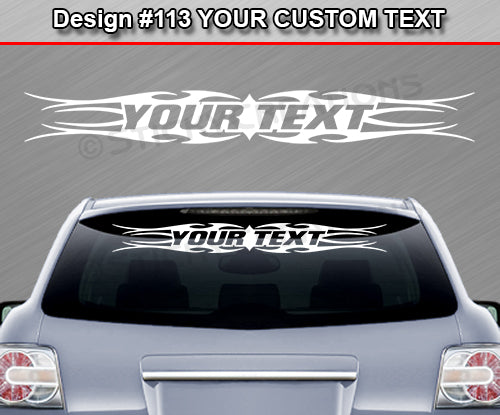 Design #113 Your Text - Custom Personalized Windshield Window Tribal Flame Vinyl Sticker Decal Graphic Banner 36"x4.25"+