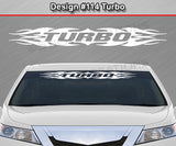Design #114 Turbo - Windshield Window Tribal Flame Vinyl Sticker Decal Graphic Banner 36"x4.25"+