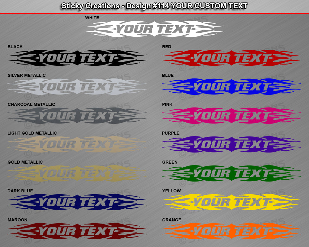 Design #114 Your Text - Custom Personalized Windshield Window Tribal Flame Vinyl Sticker Decal Graphic Banner 36"x4.25"+