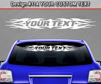 Design #114 Your Text - Custom Personalized Windshield Window Tribal Flame Vinyl Sticker Decal Graphic Banner 36"x4.25"+
