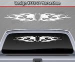 Design #115 Horseshoe - Windshield Window Tribal Flames Vinyl Sticker Decal Graphic Banner 36"x4.25"+