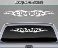 Design #115 Cowboy - Windshield Window Tribal Flame Vinyl Sticker Decal Graphic Banner 36"x4.25"+