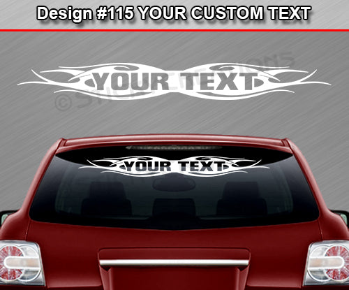 Design #115 Your Text - Custom Personalized Windshield Window Tribal Flame Vinyl Sticker Decal Graphic Banner 36"x4.25"+