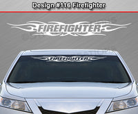 Design #116 Firefighter - Windshield Window Tribal Flame Vinyl Sticker Decal Graphic Banner 36"x4.25"+