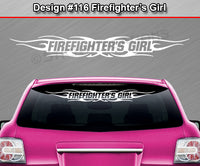 Design #116 Firefighter's Girl - Windshield Window Tribal Flame Vinyl Sticker Decal Graphic Banner 36"x4.25"+
