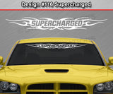 Design #116 Supercharged - Windshield Window Tribal Flame Vinyl Sticker Decal Graphic Banner 36"x4.25"+