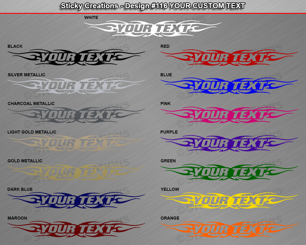 Design #116 Your Text - Custom Personalized Windshield Window Tribal Flame Vinyl Sticker Decal Graphic Banner 36"x4.25"+