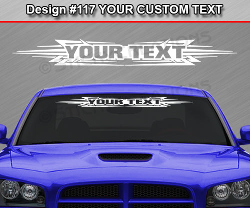 Design #117 Your Text - Custom Personalized Windshield Window Tribal Accent Vinyl Sticker Decal Graphic Banner 36"x4.25"+