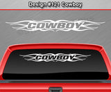 Design #121 Cowboy - Windshield Window Tribal Flame Vinyl Sticker Decal Graphic Banner 36"x4.25"+