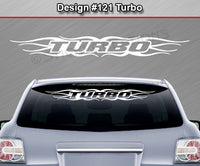 Design #121 Turbo - Windshield Window Tribal Flame Vinyl Sticker Decal Graphic Banner 36"x4.25"+