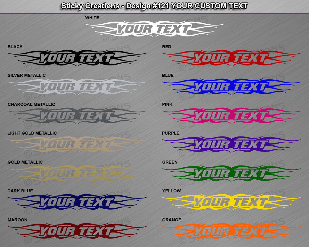 Design #121 Your Text - Custom Personalized Windshield Window Tribal Flame Vinyl Sticker Decal Graphic Banner 36"x4.25"+