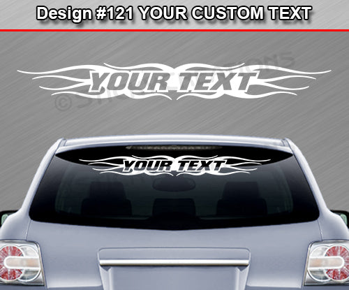 Design #121 Your Text - Custom Personalized Windshield Window Tribal Flame Vinyl Sticker Decal Graphic Banner 36"x4.25"+