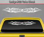 Design #122 Turbo Diesel - Windshield Window Tribal Curls Vinyl Sticker Decal Graphic Banner 36"x4.25"+
