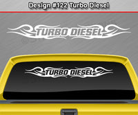 Design #122 Turbo Diesel - Windshield Window Tribal Curls Vinyl Sticker Decal Graphic Banner 36"x4.25"+