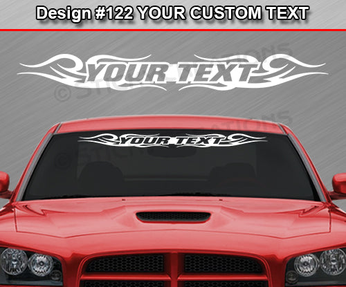 Design #122 Your Text - Custom Personalized Windshield Window Tribal Swirl Vinyl Sticker Decal Graphic Banner 36"x4.25"+