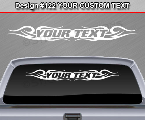 Design #122 Your Text - Custom Personalized Windshield Window Tribal Swirl Vinyl Sticker Decal Graphic Banner 36"x4.25"+