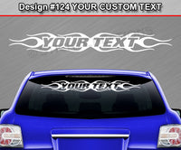 Design #124 Your Text - Custom Personalized Windshield Window Flame Flaming Vinyl Sticker Decal Graphic Banner 36"x4.25"+